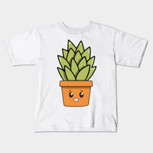 Cute Green Plant Kawaii Kids T-Shirt